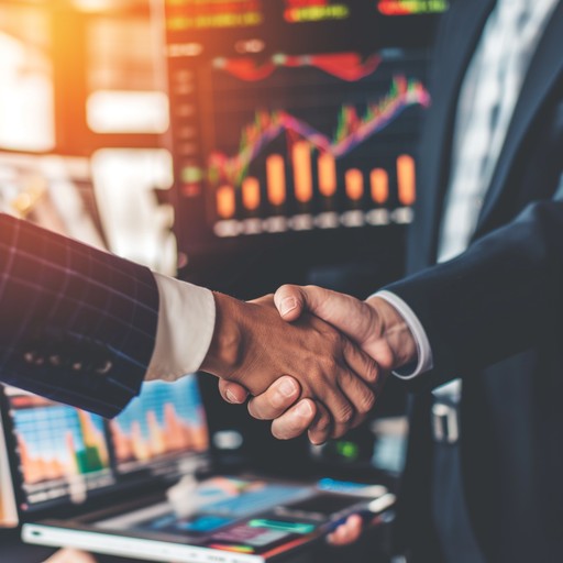 Professional financial handshake indicating trust and policy signing